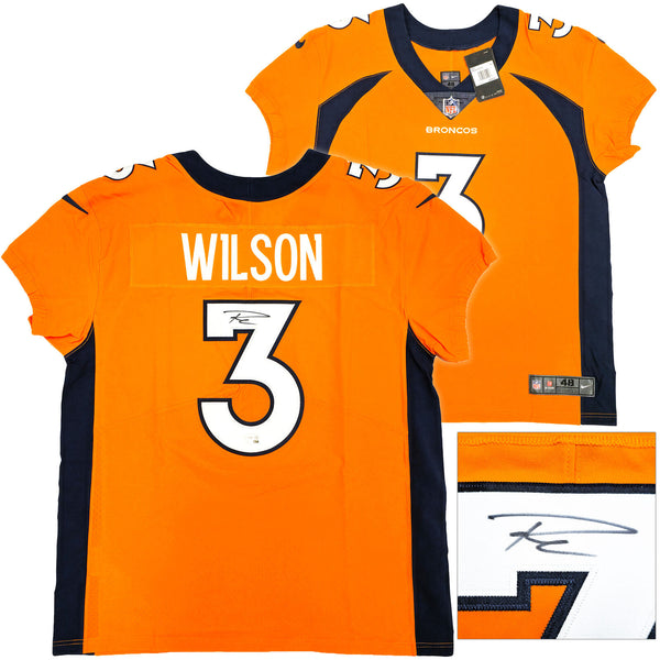 BRONCOS RUSSELL WILSON AUTOGRAPHED ORANGE NIKE ELITE JERSEY 48 FANATICS 227955