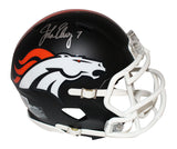 John Elway Signed Denver Broncos Matte Black Mini Helmet Beckett 40869
