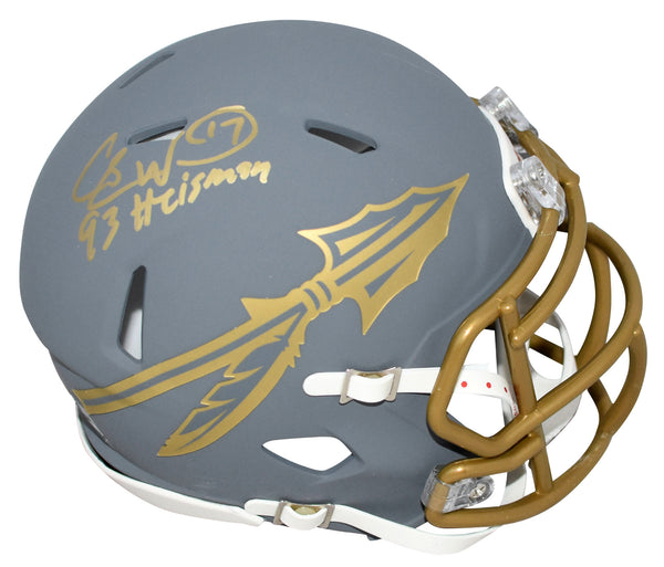 CHARLIE WARD SIGNED FLORIDA STATE SEMINOLES SLATE SPEED MINI HELMET BE – Super Sports Center