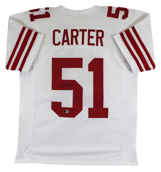 Abdul Carter Authentic Signed White Pro Style Jersey Autographed BAS Witnessed
