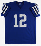Roger Staubach Authentic Signed Blue Throwback Pro Style Jersey BAS Witnessed