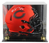 Bears Brian Urlacher "HOF 18" Signed Rave F/S Speed Rep Helmet W/ Case BAS Wit