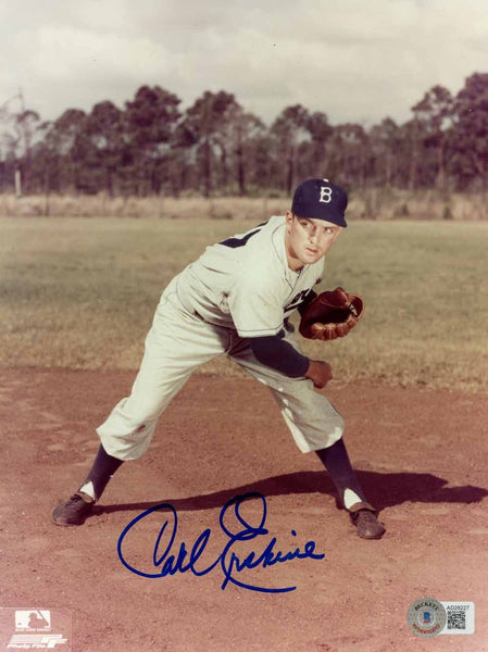 Carl Erskine Autographed/Signed Brooklyn Dodgers 8x10 Photo Beckett 50451