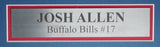Josh Allen Autographed Red Custom Football Jersey Bills Framed Beckett 185680