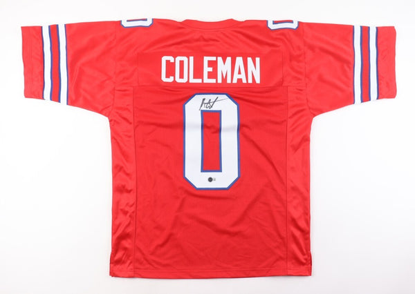 Keon Coleman Signed Buffalo Bills Red Jersey (Beckett) 2024 2nd Rnd Pick/ FSU WR