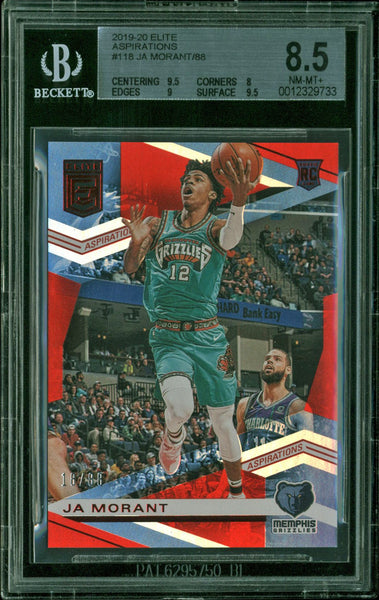 Ja Morant 2019-20 Panini Elite Aspirations #118 18/88 Rookie BGS 8.5 MINT