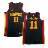 Trae Young Autographed "Ice Trae" Atlanta Hawks Nike Black Jersey Fanatics