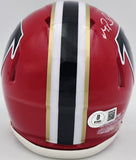 Michael Penix Jr. Auto Falcons 1966-69 Throwback Red Speed Mini Helmet Beckett