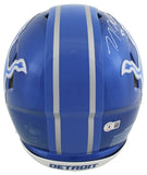 Lions T.J. Hockenson Signed Flash Full Size Speed Proline Helmet BAS Witnessed