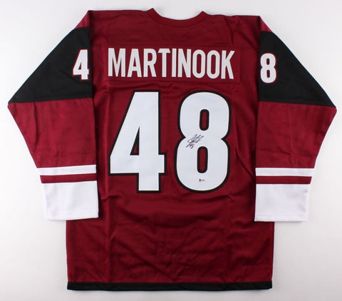 Jordan Martinook Signed Coyotes Jersey (Beckett) 58th Overall pk 2012 NHL Draft