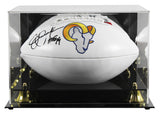Rams Eric Dickerson "HOF 99" Signed Wilson White Panel Logo Football W/ Case BAS