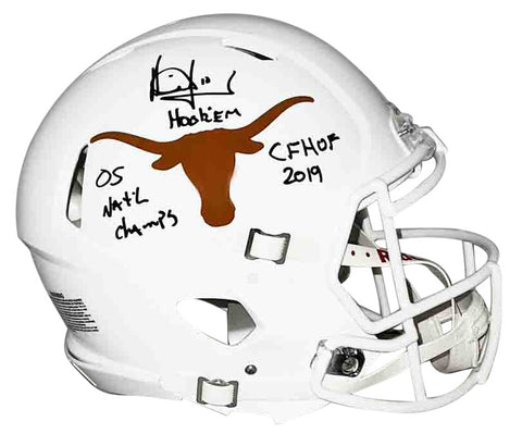 VINCE YOUNG SIGNED TEXAS LONGHORNS AUTHENTIC SPEED HELMET W/ 3 INSCRIPTIONS