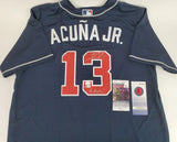 Ronald Acuna Jr Signed Atlanta Braves Nike Style Jersey (JSA COA) 2018 ROY
