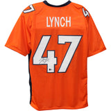 John Lynch Autographed/Signed Pro Style Orange XL Jersey Beckett Witness 51440