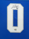 SUEDE FRAMED DETROIT LIONS JAHMYR GIBBS AUTOGRAPHED SIGNED JERSEY FANATICS HOLO