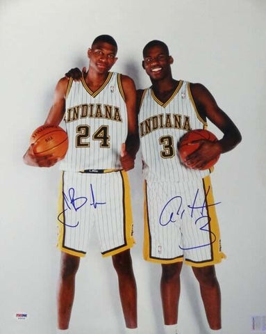Al Harrington & Jonathan Bender Autographed 16x20 Photo Pacers PSA/DNA #S76726