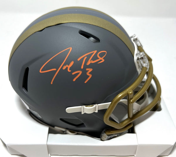 Cle Browns JOE THOMAS Signed Riddell SLATE Speed Mini Helmet AUTO - JSA