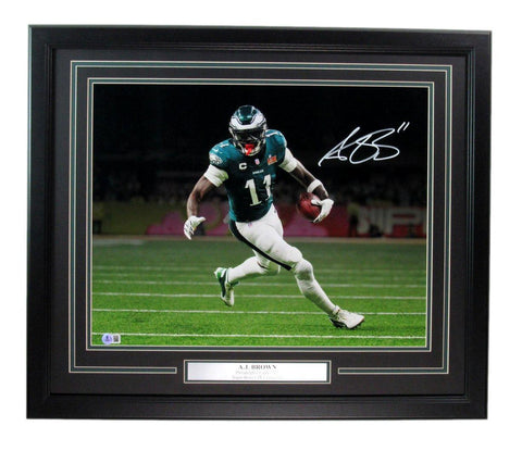 A.J. Brown Signed Philadelphia Eagles SB LIX 16x20 Photo Framed Beckett 192822