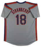 Daryl Strawberry Authentic Signed Grey Pro Style Jersey Autographed BAS Witness