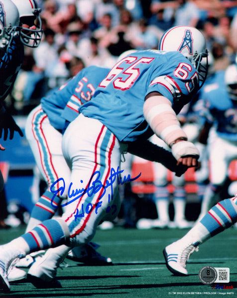 Elvin Bethea Autographed Houston Oilers 8x10 Photo HOF Beckett 45593