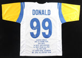 Aaron Donald Signed Los Angeles Rams Career Stat Jersey (Beckett) 10xPro Bowl DE