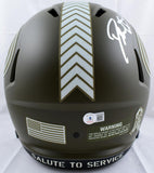 Deion Sanders Signed 49ers F/S Salute to Service Speed Helmet-Beckett W Hologram