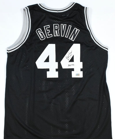 George Gervin Autographed Black Pro Style Jersey w/ Black Name HOF - JSA *Black
