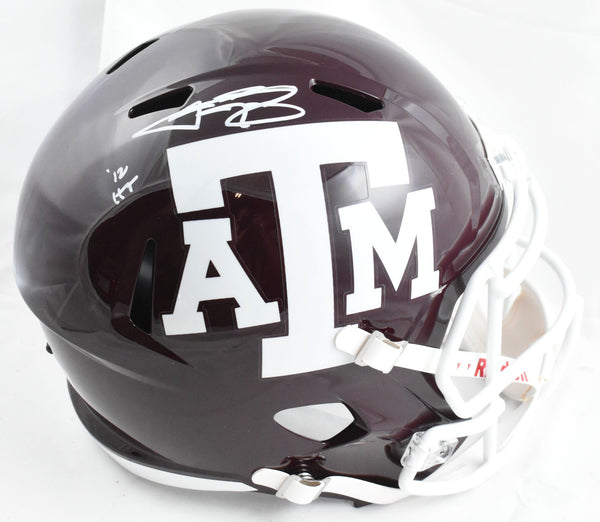 Johnny Manziel Autographed Texas A&M F/S Speed Helmet w/HT - Beckett W Hologram
