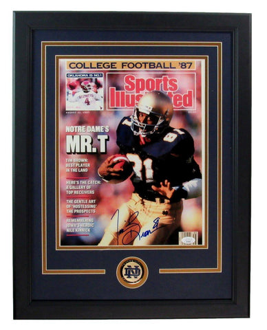 Tim Brown Signed/Auto 11x14 SI Photo Notre Dame Framed JSA 188781