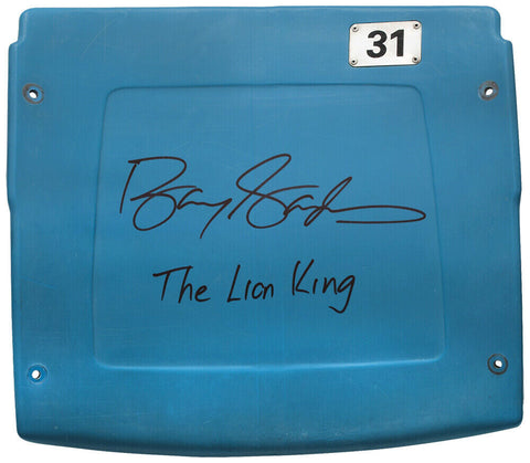 Barry Sanders Signed Detroit Silverdome Dark Blue Seatback w/Lion King (SS COA)