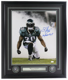 Brian Dawkins Signed Framed Eagles Smoke 16x20 Photo Fly Eagles Fly JSA