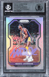Lakers Magic Johnson Signed 2020 Panini Prizms Silver #219 Card BAS Slabbed