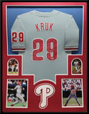 FRAMED PHILADELPHIA PHILLIES JOHN KRUK AUTOGRAPHED SIGNED JERSEY BECKETT HOLO