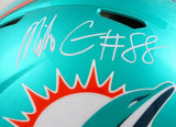 Mike Gesicki Autographed Dolphins F/S Flash Speed Authentic Helmet-BeckettW Holo
