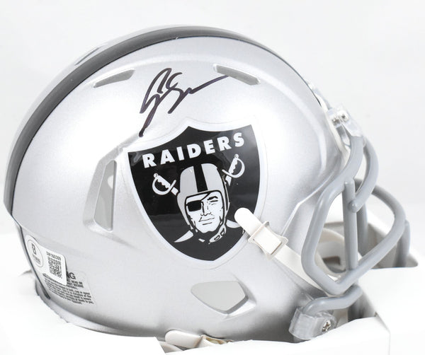 Geno Smith Autographed Las Vegas Raiders Speed Mini Helmet - Beckett W Hologram