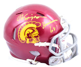O.J. Simpson Autographed USC Speed Mini Helmet w/Heisman 68- JSA W *Yellow