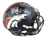 Broncos (5) Elway, Sharpe, Davis +2 Signed F/S Speed Rep Helmet W/ Case BAS Wit