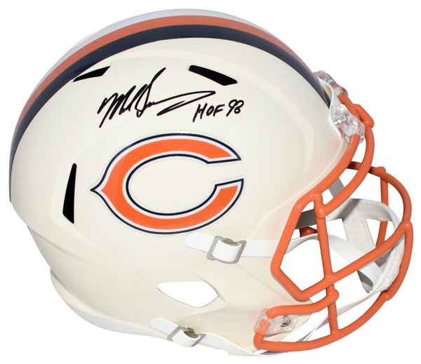 MIKE SINGLETARY SIGNED CHICAGO BEARS RETRO FULL SIZE SPEED HELMET W/ HOF 98