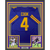 Framed Autographed/Signed Dalvin Cook #4 33x42 Minnesota Purple Jersey BAS COA