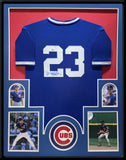 FRAMED CHICAGO CUBS RYNE SANDBERG AUTOGRAPHED JERSEY BECKETT COA