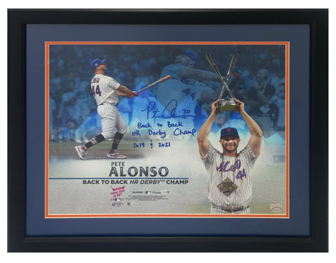 Pete Alonso Autographed Mets "B2B HR Champ" Framed 16" x 20" Photo Fanatics