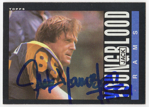 Jack Youngblood Signed Rams 1985 Topps Football Card #88 w/HF'01 -(SCHWARTZ COA)