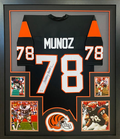 Anthony Munoz Autographed Signed Framed Cincinnati Bengals Jersey BECKETT