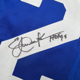 Autographed/Signed Eric Dickerson Indianapolis Blue Jersey Beckett BAS COA