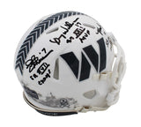 Rypien/Theismann/Williams Signed Commanders Speed STS3 NFL Mini Helmet w/ Inscr.