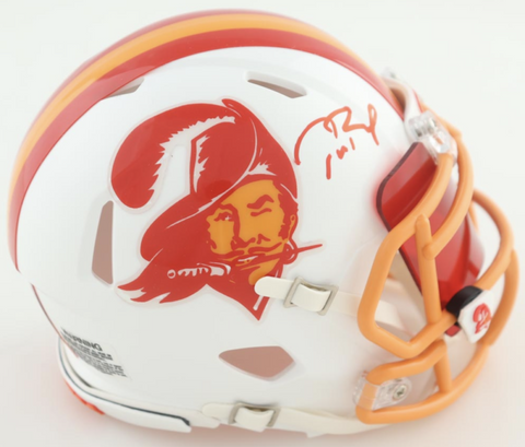 Tom Brady Autographed Buccaneers Throwback Mini Helmet w/ Visor Fanatics