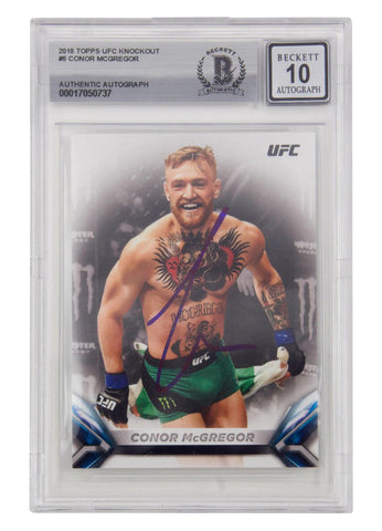 Conor McGregor Signed 2018 Topps UFC Knockout #6 - BGS 10 Autograph