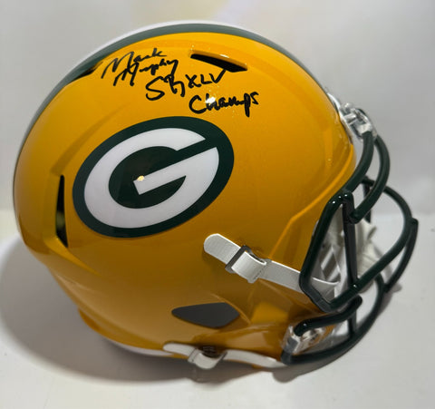 Packers MARK MURPHY Signed Full Size Replica Speed Helmet AUTO w/ SB Champs -JSA