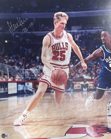 Steve Kerr Autographed/Signed Chicago Bulls matted 16x20 Photo Beckett 42995