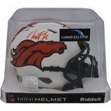 Troy Franklin Autographed Denver Broncos Lunar Mini Helmet Beckett 47999